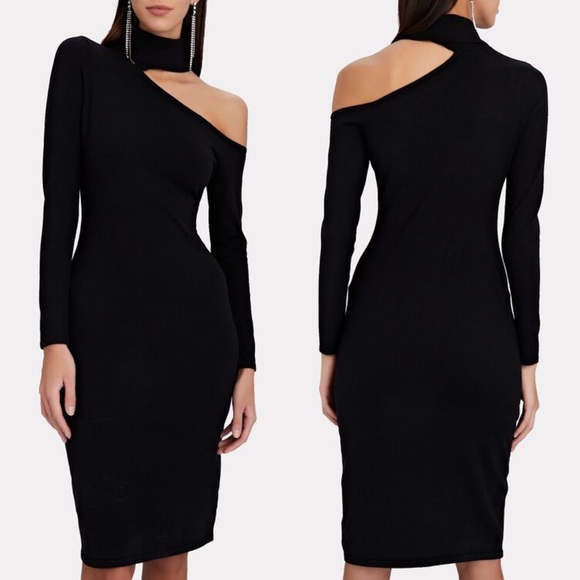 L'AGENCE Annalise Black Turtleneck Sleek Sweater Dress NEW - Picture 3 of 8